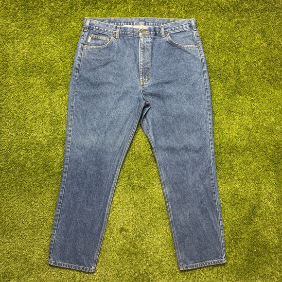 Carhartt Traditional Fit Men’s Denim Jeans 42x32 100% Cotton B18 DST - Picture 1 of 6